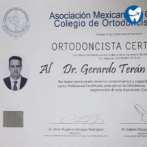 Dr. Gerardo Terán García | Certificate
