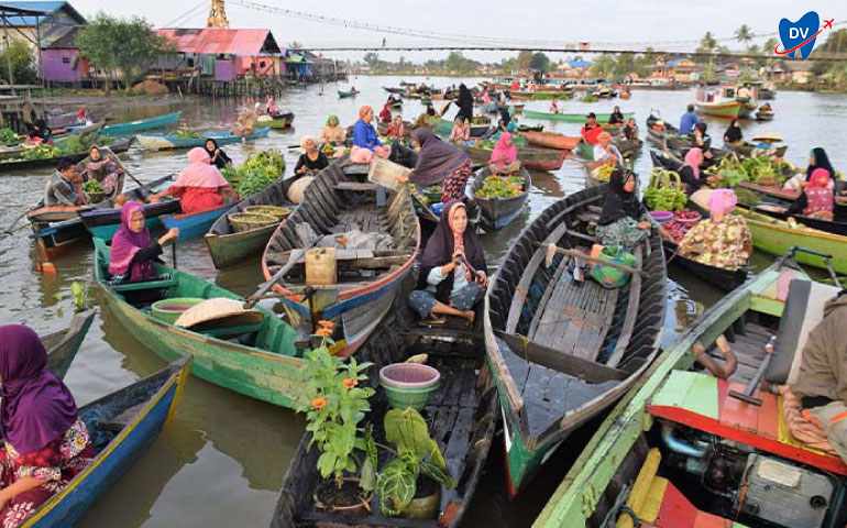 Floating Market In Mekong Delta